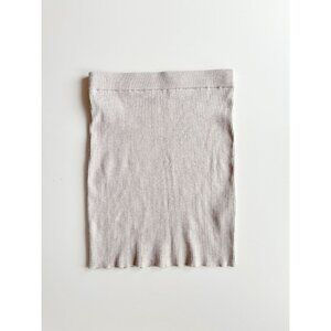 Aritzia WILFRED Reso Greige Ribbed Knit High Waisted Bodycon Mini Skirt, Size S